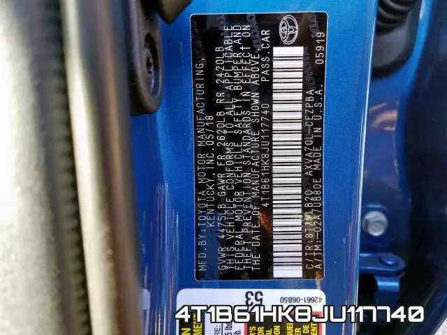 4T1B61HK8JU117740 фото 2