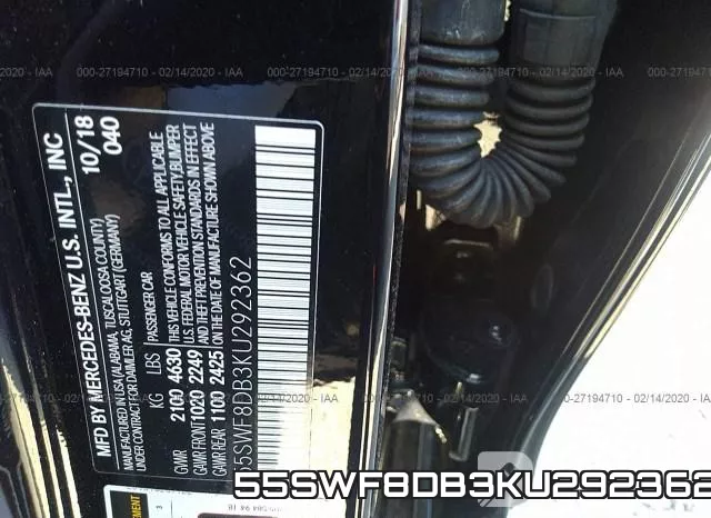55SWF8DB3KU292362 фото 10
