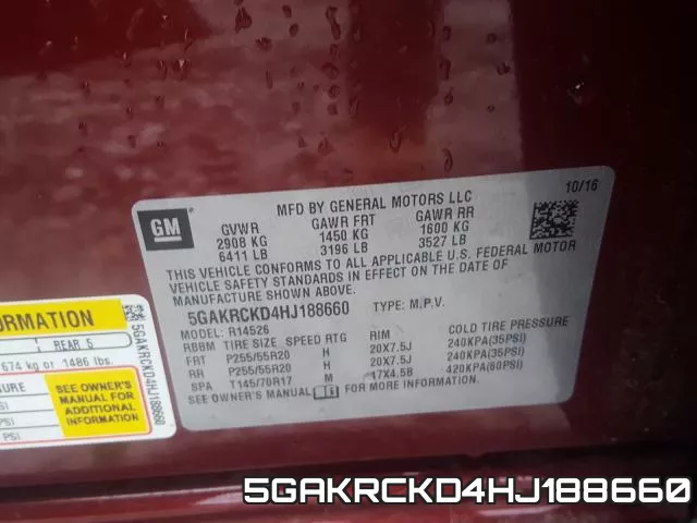 5GAKRCKD4HJ188660 фото 2