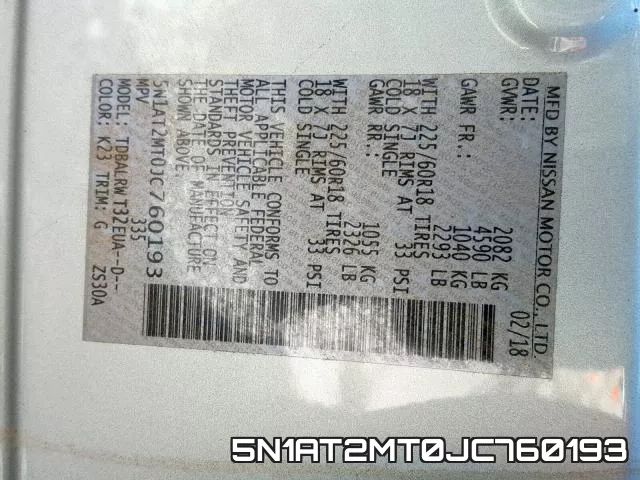 5N1AT2MT0JC760193 фото 2