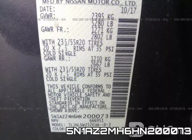5N1AZ2MH6HN200073 фото 10