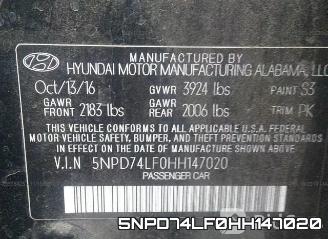 5NPD74LF0HH147020 фото 10