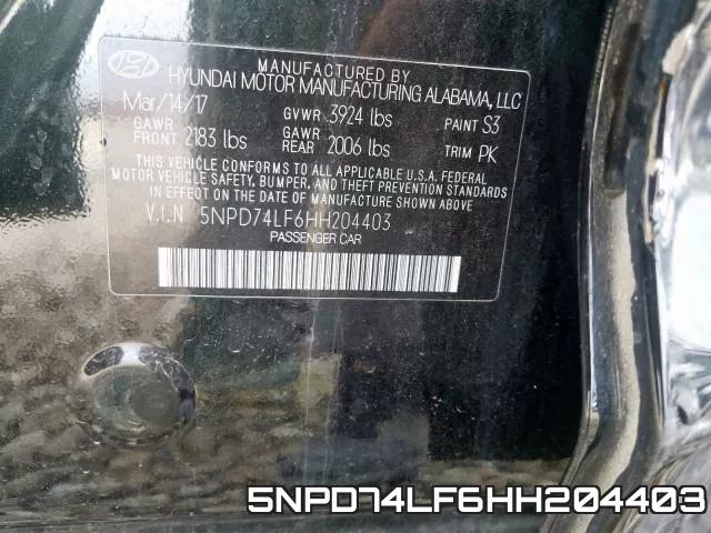 5NPD74LF6HH204403 фото 2