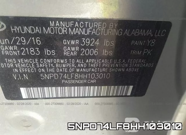 5NPD74LF8HH103010 фото 10