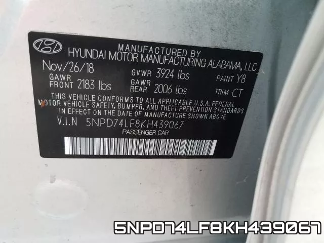 5NPD74LF8KH439067 фото 2