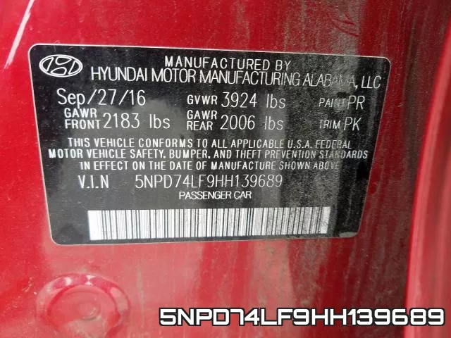 5NPD74LF9HH139689 фото 2