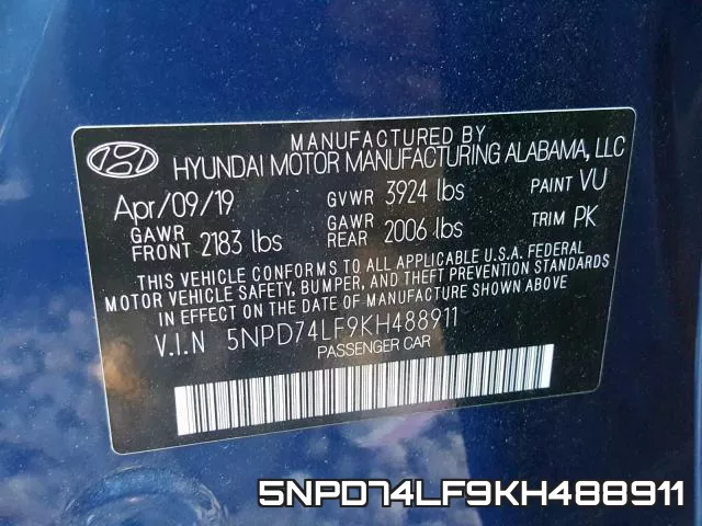 5NPD74LF9KH488911 фото 2