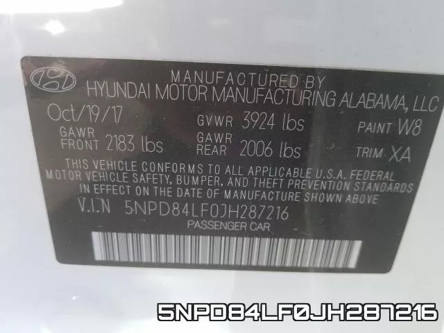 5NPD84LF0JH287216 фото 2