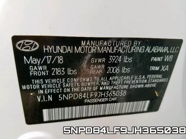 5NPD84LF9JH365038 фото 2
