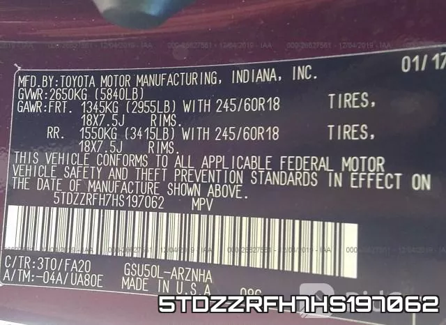 5TDZZRFH7HS197062 фото 10