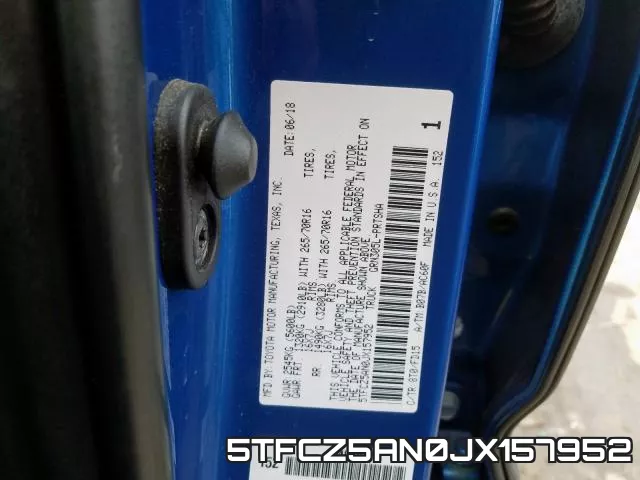 5TFCZ5AN0JX157952 фото 2