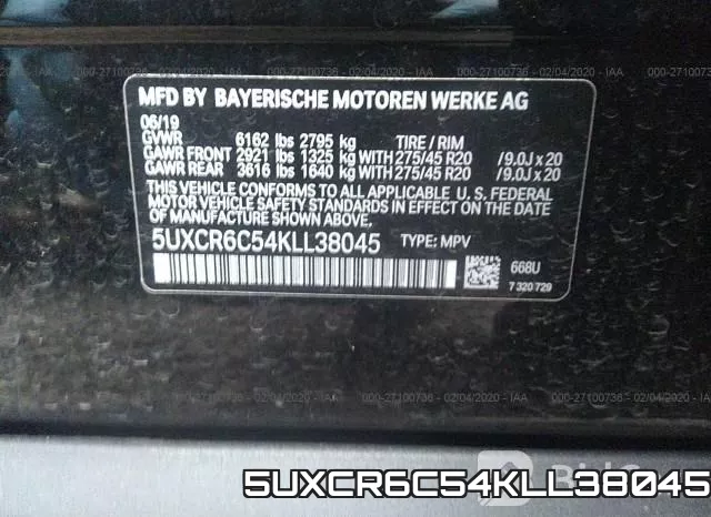 5UXCR6C54KLL38045 фото 10