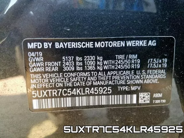 5UXTR7C54KLR45925 фото 2