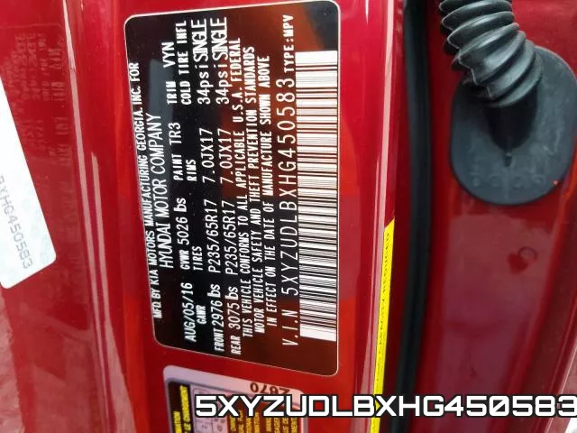 5XYZUDLBXHG450583 фото 2