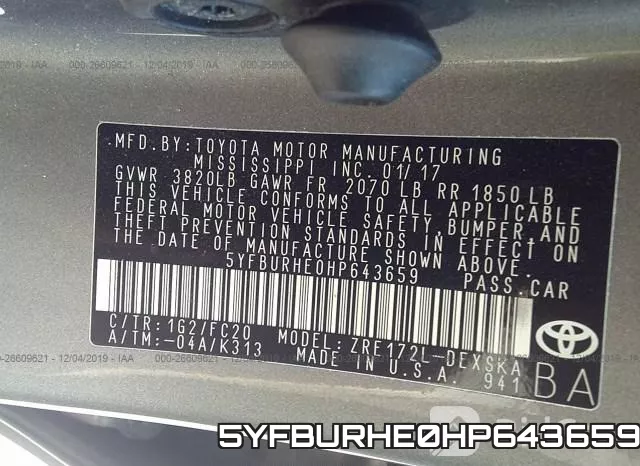 5YFBURHE0HP643659 фото 10