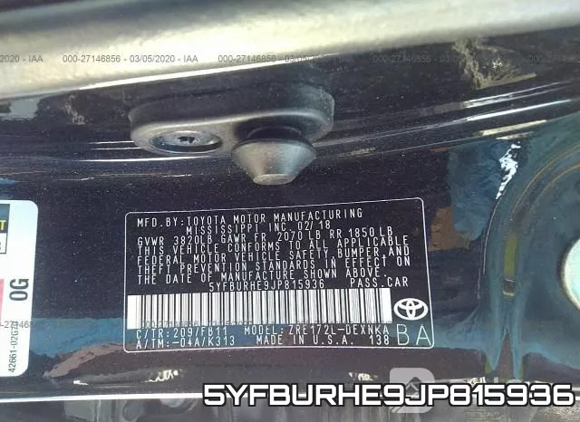 5YFBURHE9JP815936 фото 10