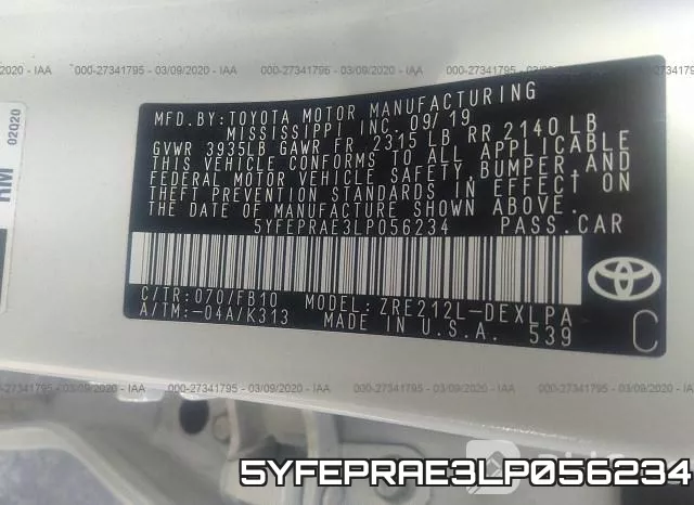 5YFEPRAE3LP056234 фото 10