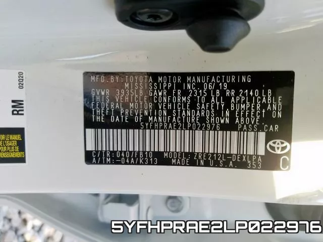 5YFHPRAE2LP022976 фото 2
