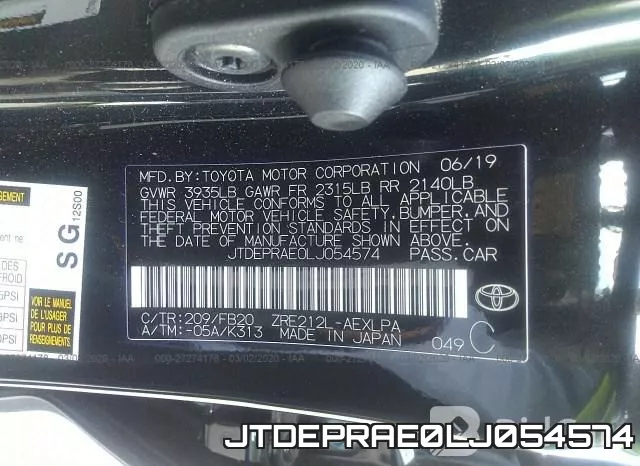 JTDEPRAE0LJ054574 фото 10