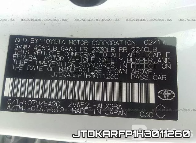 JTDKARFP1H3011260 фото 10
