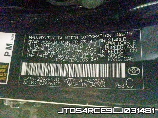 JTDS4RCE9LJ031481 фото 2