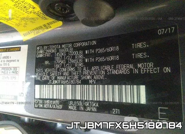 JTJBM7FX6H5180784 фото 10