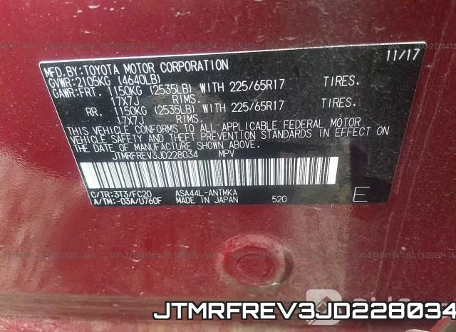 JTMRFREV3JD228034 фото 10