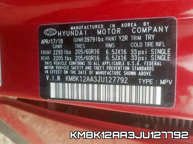 KM8K12AA3JU127792 фото 2