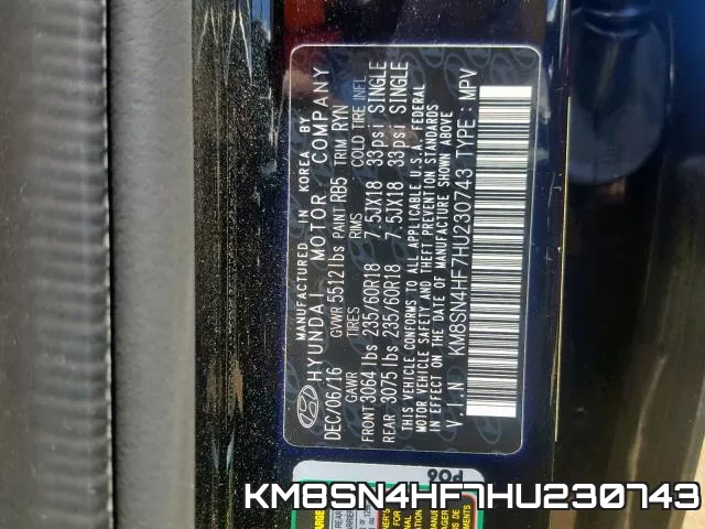 KM8SN4HF7HU230743 фото 2