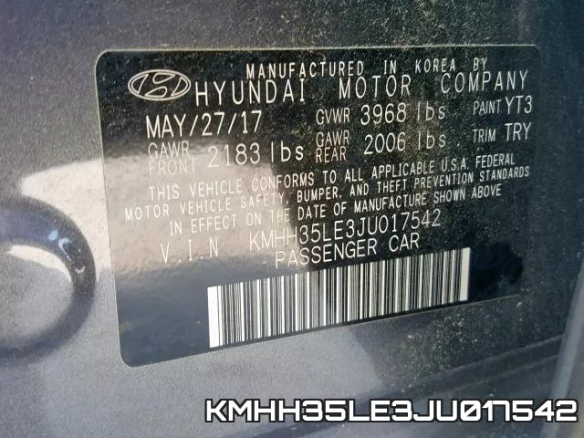 KMHH35LE3JU017542 фото 2