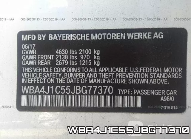 WBA4J1C55JBG77370 фото 10