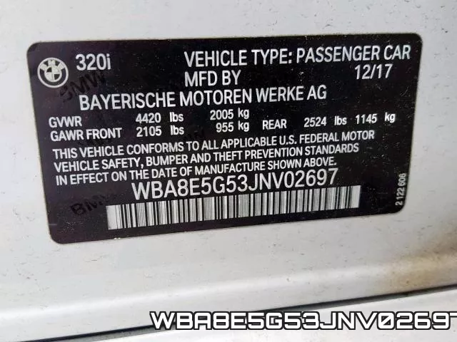 WBA8E5G53JNV02697 фото 2