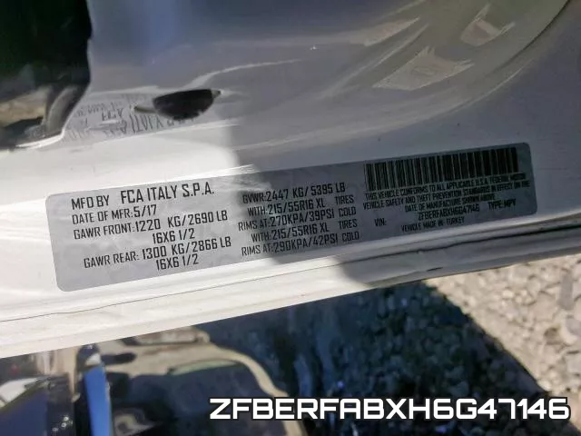 ZFBERFABXH6G47146 фото 2
