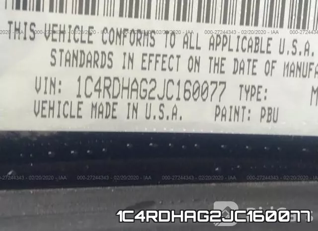 1C4RDHAG2JC160077 фото 10