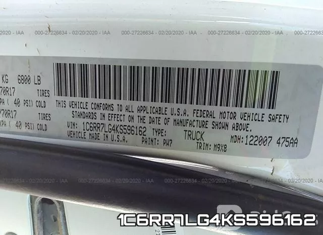 1C6RR7LG4KS596162 фото 10