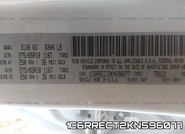 1C6RRECT2KN596077 фото 10