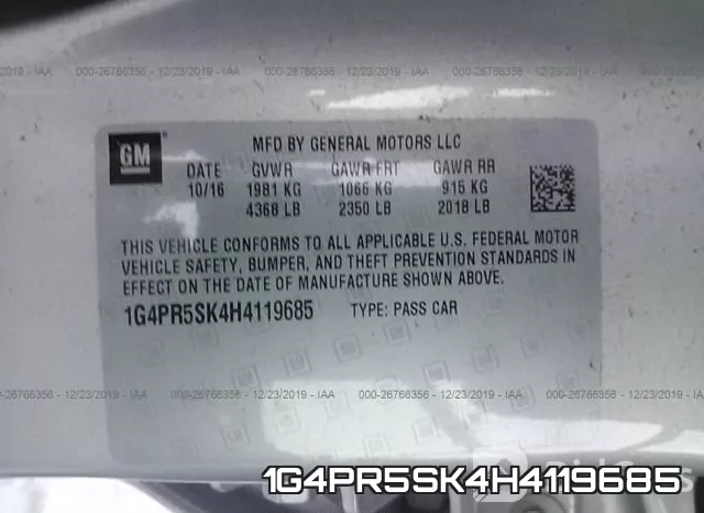 1G4PR5SK4H4119685 фото 10