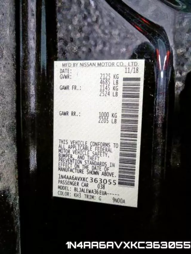 1N4AA6AVXKC363055 фото 2