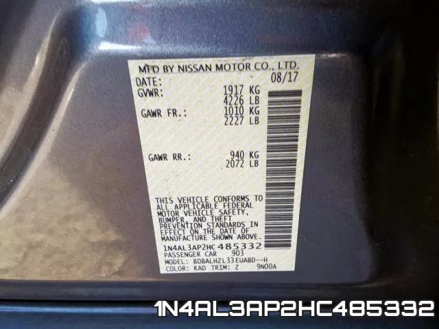 1N4AL3AP2HC485332 фото 2