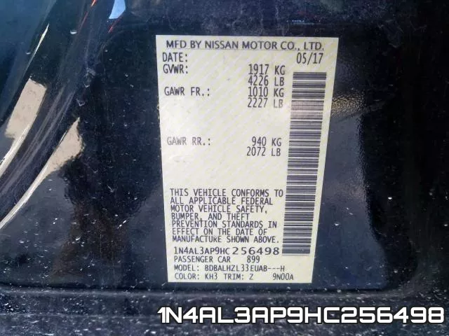 1N4AL3AP9HC256498 фото 2