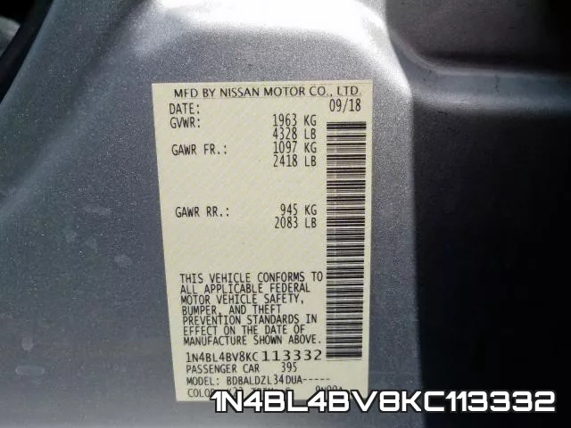 1N4BL4BV8KC113332 фото 2