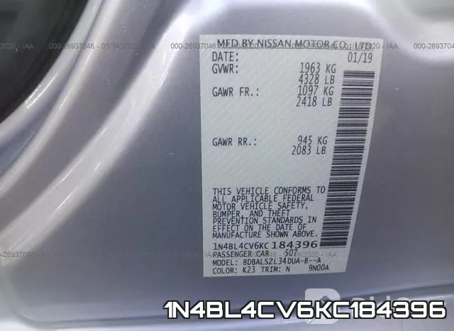 1N4BL4CV6KC184396 фото 10