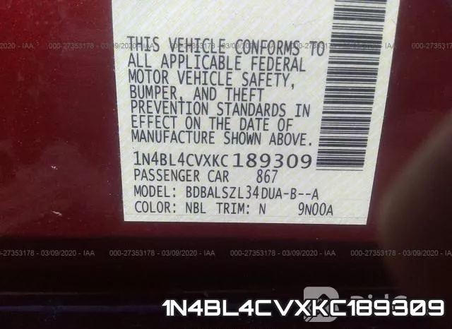 1N4BL4CVXKC189309 фото 10