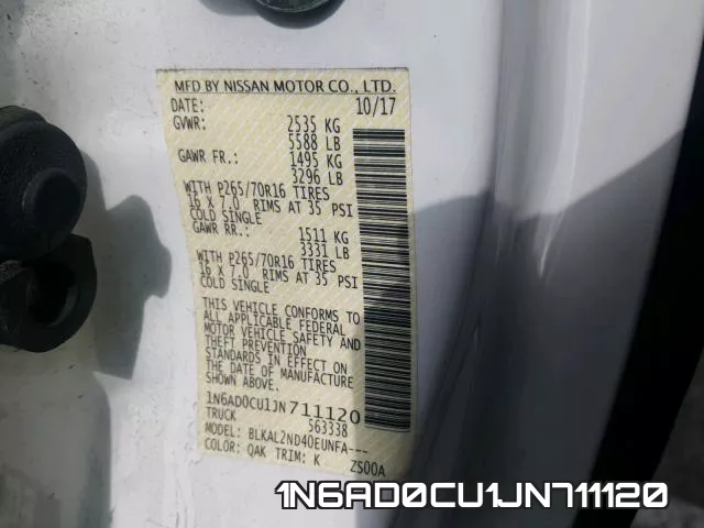 1N6AD0CU1JN711120 фото 2