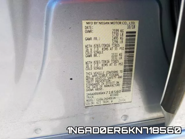 1N6AD0ER6KN718560 фото 2