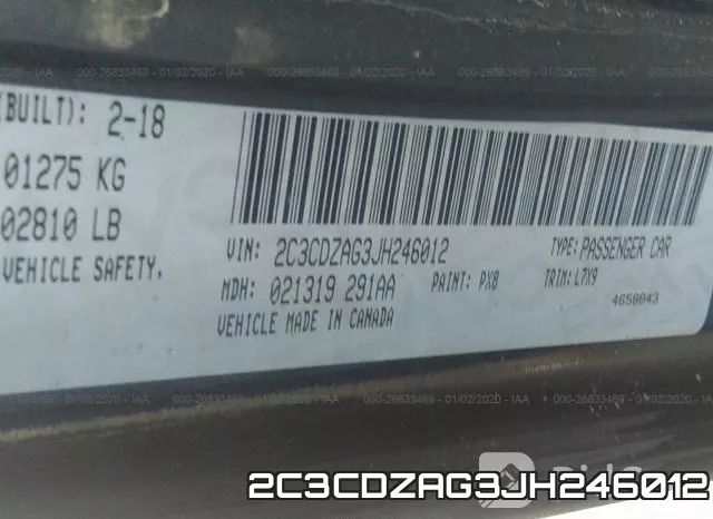 2C3CDZAG3JH246012 фото 10