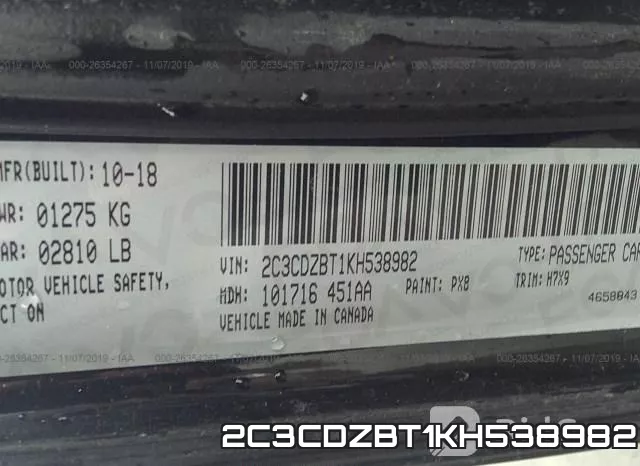 2C3CDZBT1KH538982 фото 10