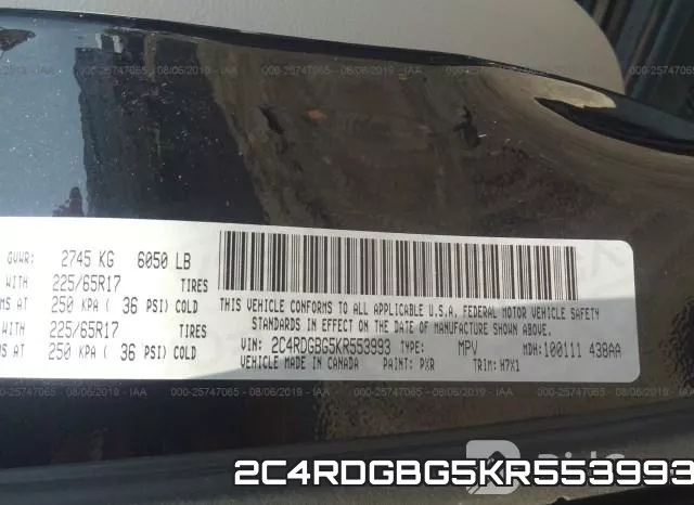 2C4RDGBG5KR553993 фото 10