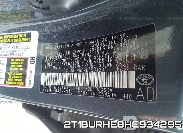2T1BURHE8HC934295 фото 10