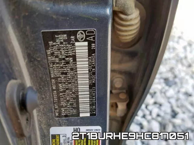 2T1BURHE9HC817051 фото 2
